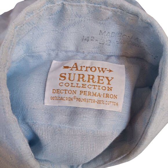 Vintage Men's Small Shirt 1970's Arrow Surrey Decton Perma-Iron 14.5-32 Disco - Picture 5 of 5